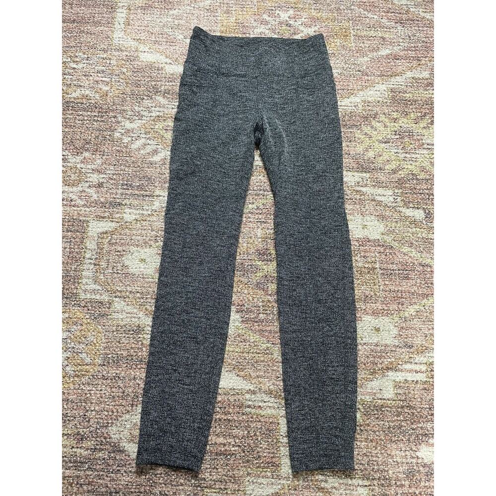 Athleta Herringbone Metro High Waisted Leggings Black Workout # 349156 Small
